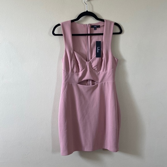 New Pink Lulu’s Celebrate You Mini Dress Large BodyCon Tight Stretchy Short - Picture 2 of 11